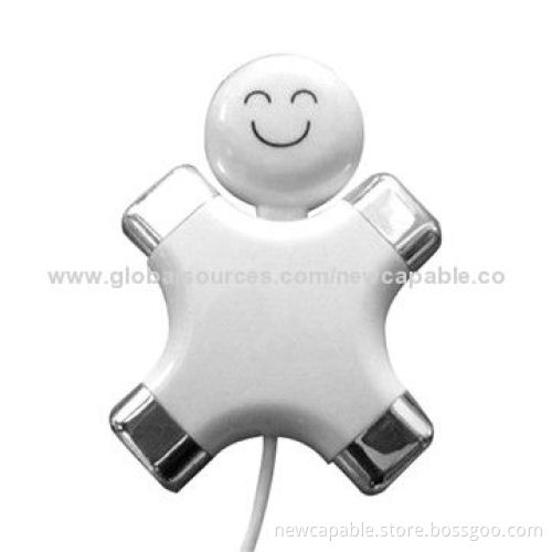 Smile Appearance USB Hub with Four Hubs, 10*8*2.5mm Size